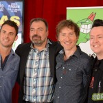 Quatre des six animateurs des galas Juste pour rire : Philippe Bond, Jean-François Mercier, Emmanuel Bilodeau et Mike Ward. Photo par Valérie Patry.
